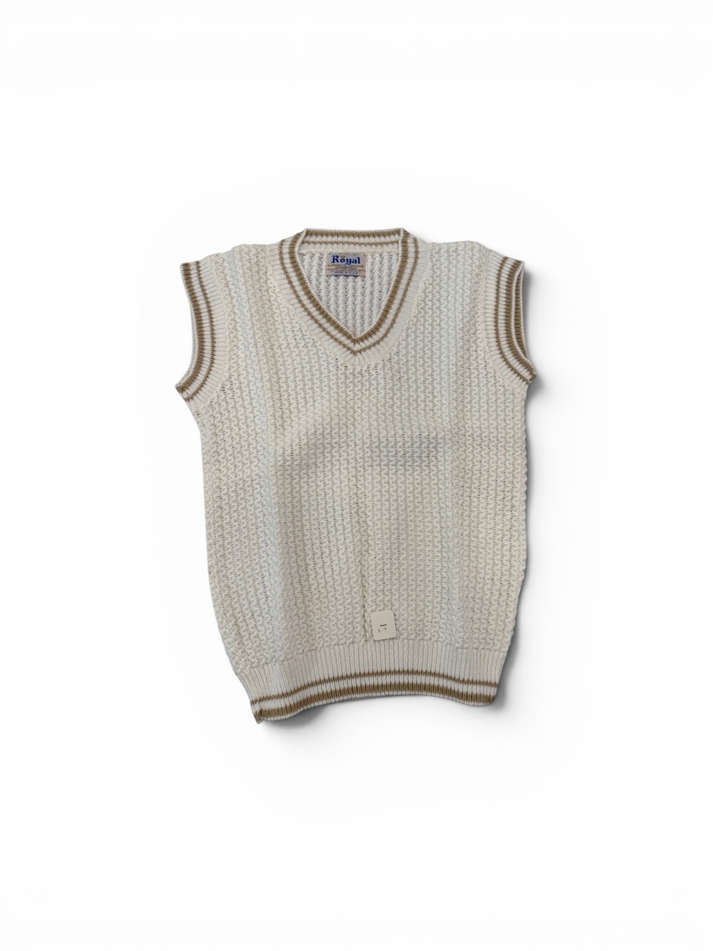 Kids Knit V-Neck Sweater Vest Bone Color